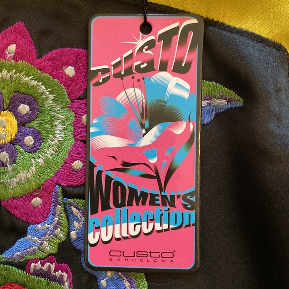 Vintage Custo Silk Dress with Asian Dragon Detail - size 2 - Picture 7 of 8